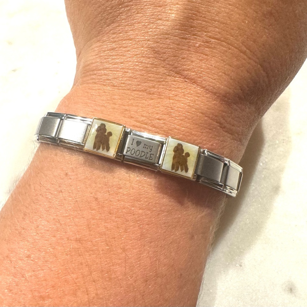 Italian Charm bracelet - poodle themed and additional charms can be added!